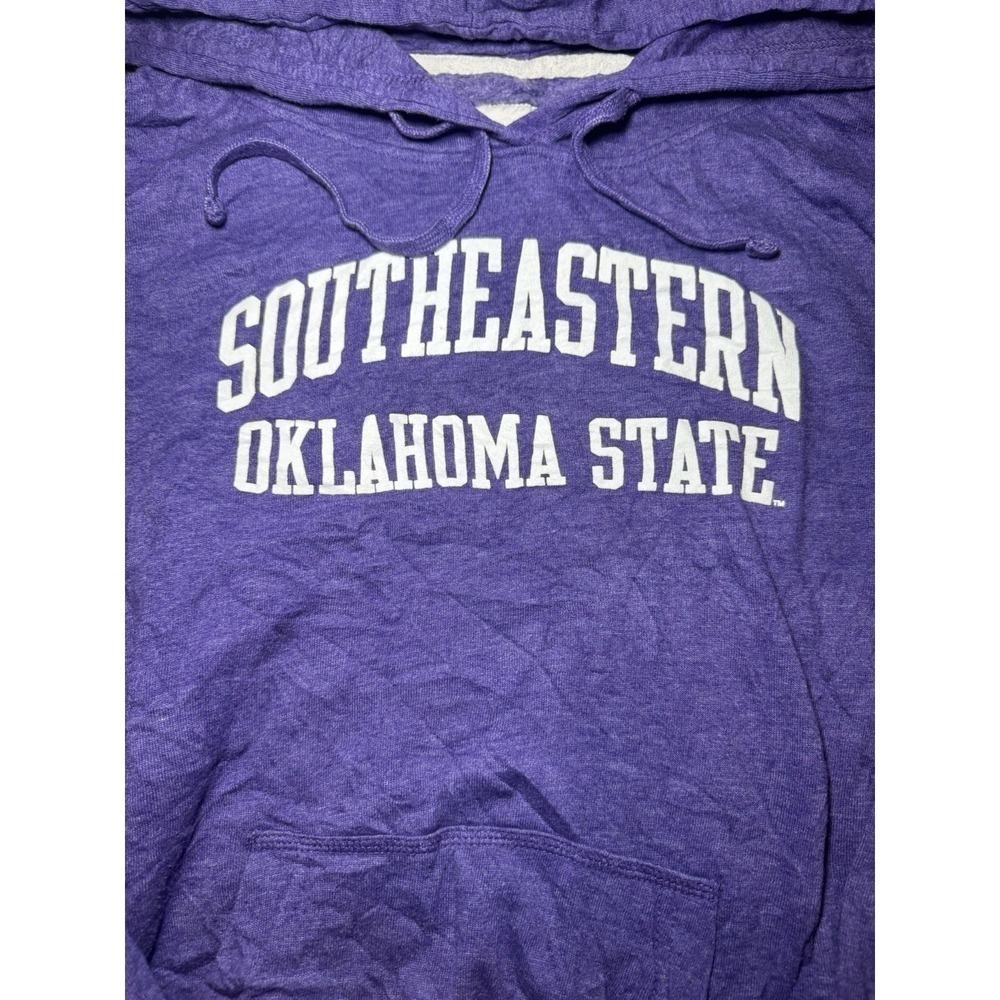 Southeastern Oklahoma State Hoodie Women's XL Purple Cropped - Picture 2 of 6
